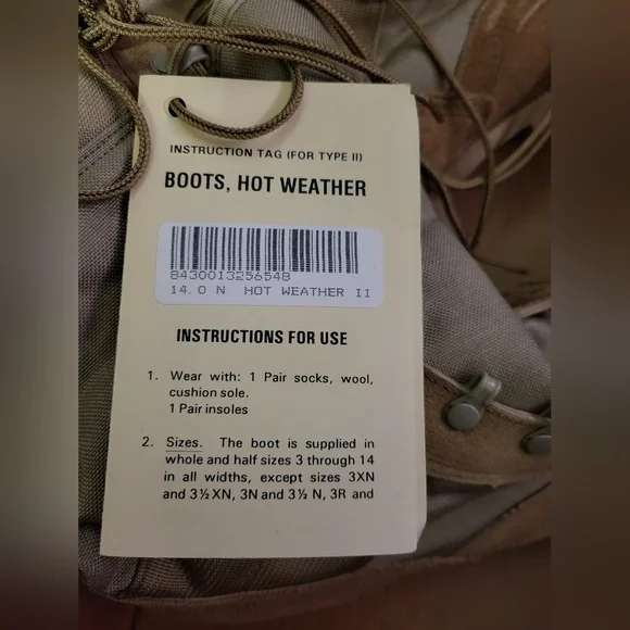 Belleville Combat Boots Hot Weather Type II Tan Suede Size 14N New with box - Picture 8 of 13